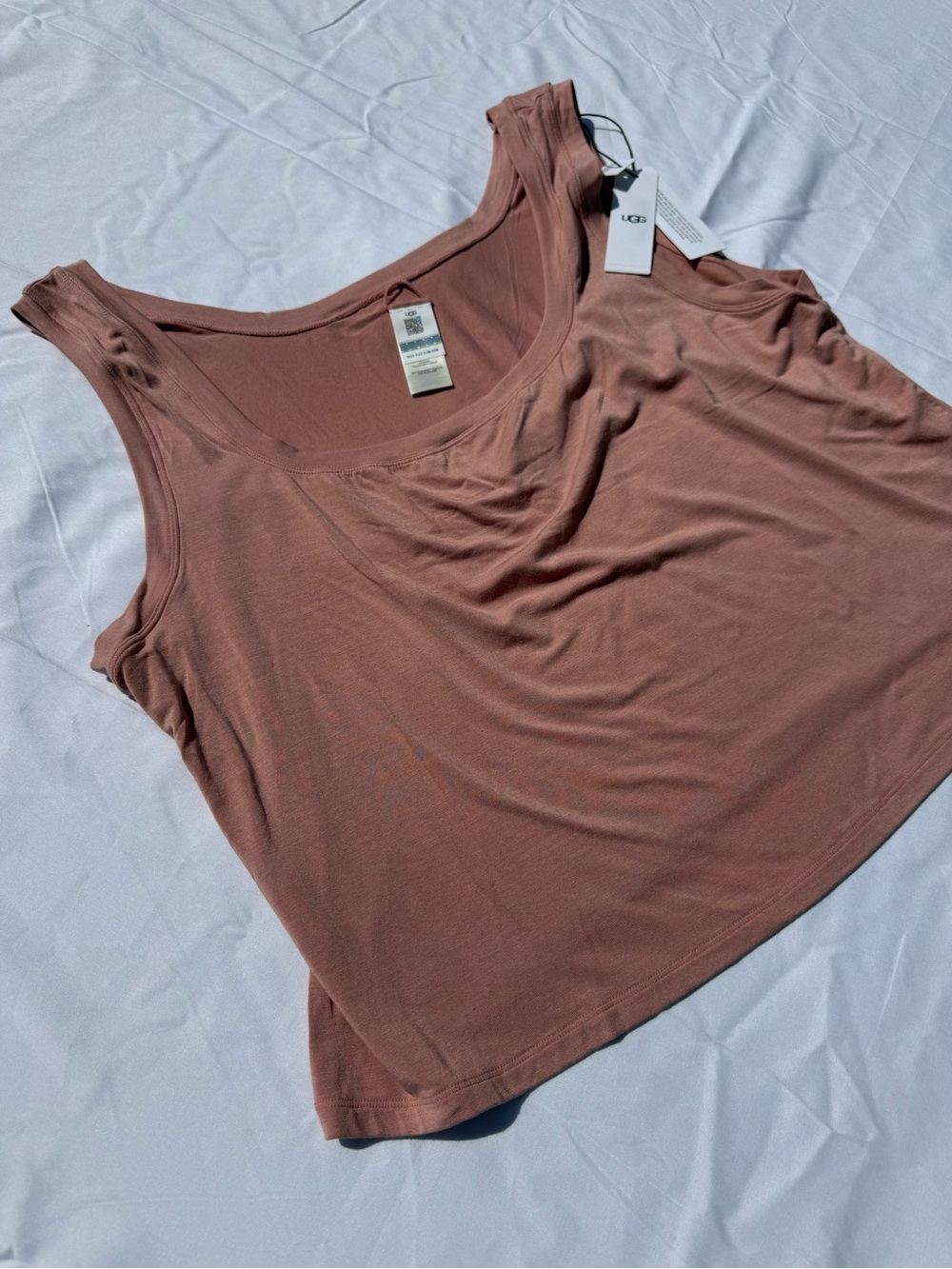 UGG W Adrianne Tank Top Blush Pink Sleeveless Soft Stretch NWT 2X - Picture 3 of 7